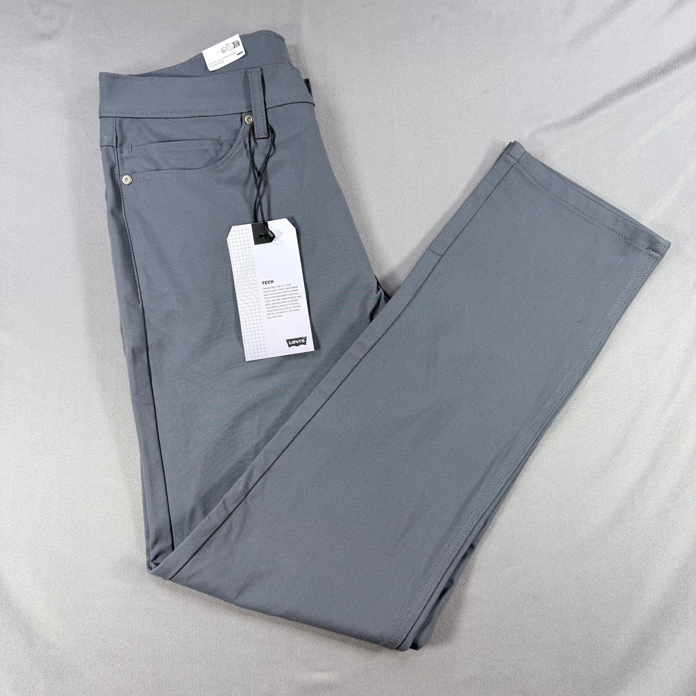 Levi's Mens 32x32 Grey Polyester Blend 511 Slim Tech Stretch Cooling Pants New - Picture 7 of 12